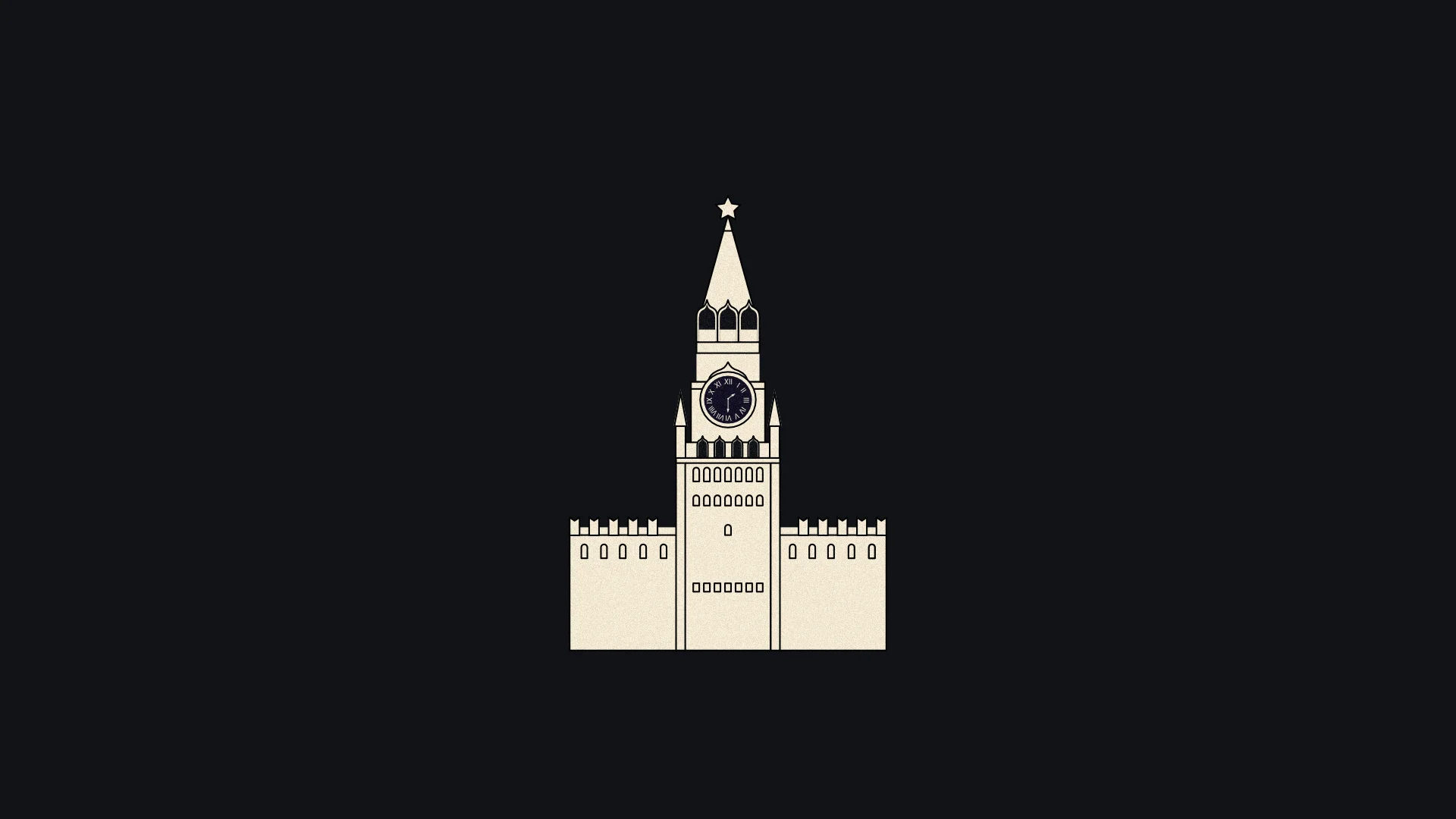 Minimalist Kremlin vector illustration used for coverage of UK sanctions targeting Russia-linked crypto firms including Huobi Global and EXMO